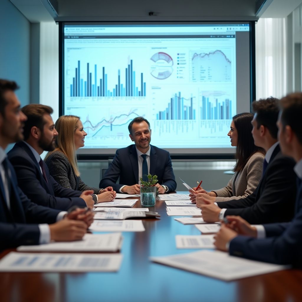 Reunión de estrategia del equipo directivo